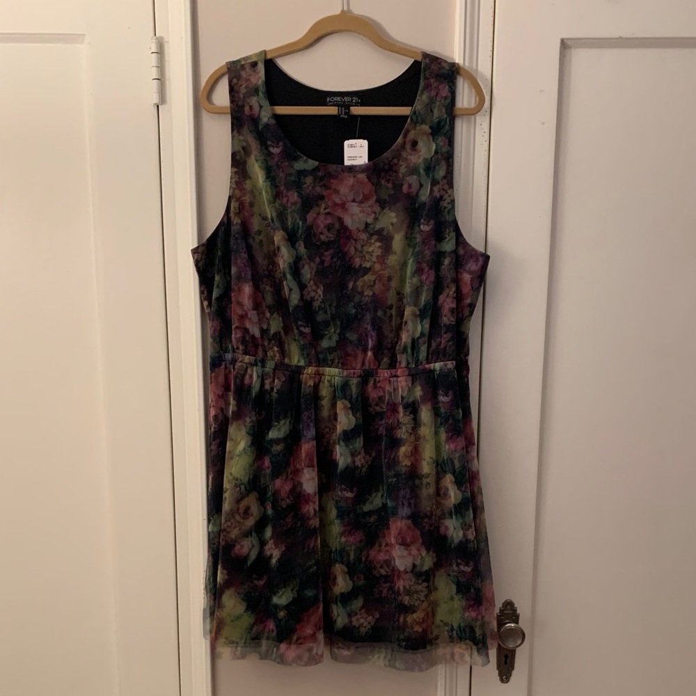 Forever 21 Floral Skater Dress 3x NWT